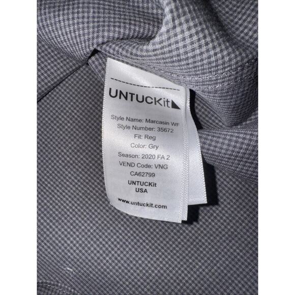UNTUCKit Mens Long Sleeve Button Up Wrinkle Free Style: Marcasin WF Gray XL - Picture 9 of 13
